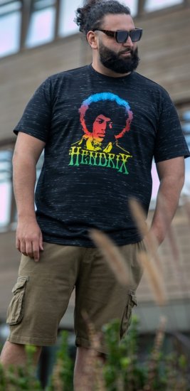 D555 Hendrix Official Jimi Hendrix Printed Crew Neck T-Shirt Black Reno - Grupas T-krekli - 