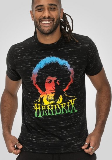D555 Hendrix Official Jimi Hendrix Printed Crew Neck T-Shirt Black Reno - Grupas T-krekli - 