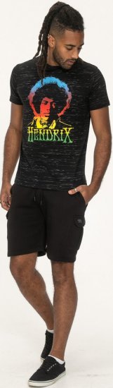 D555 Hendrix Official Jimi Hendrix Printed Crew Neck T-Shirt Black Reno - Grupas T-krekli - 