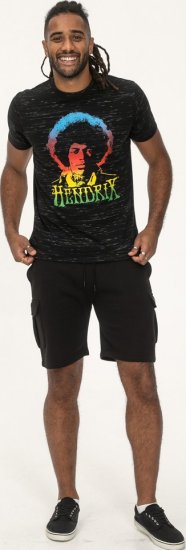 D555 Hendrix Official Jimi Hendrix Printed Crew Neck T-Shirt Black Reno - Grupas T-krekli - 