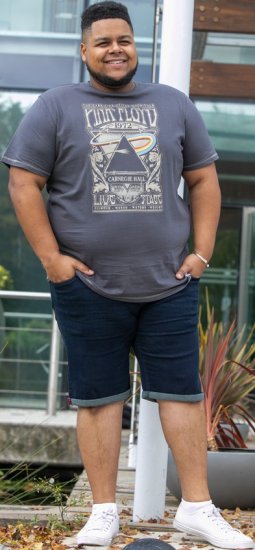 D555 HANLEY Official Pink Floyd Crew Neck T-Shirt Dark Grey TALL SIZES - VĪRIEŠU APĢĒRBS MT-6XLT - Apģērbs gariem vīriešiem