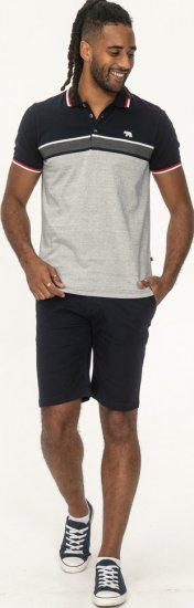 D555 Tipton Stripe Jacquard Short Sleeve Polo Navy - Polo krekli - Polo krekli - 2XL-8XL