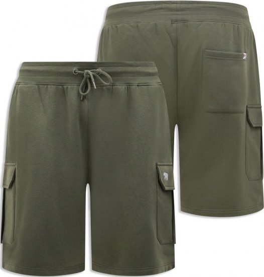 D555 Wigan 1 Elasticated Waist Fleece Cargo Shorts Khaki - Sporta bikses un šorti - Sporta bikses un Sporta šorti - 2XL-12XL