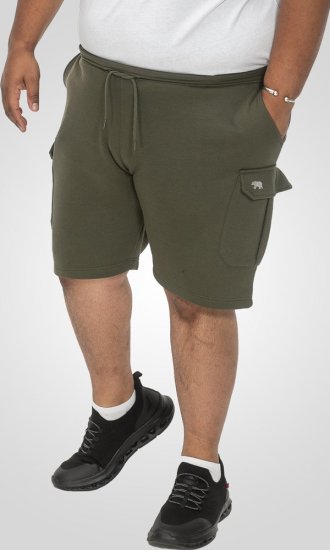 D555 Wigan 1 Elasticated Waist Fleece Cargo Shorts Khaki - Sporta bikses un šorti - Sporta bikses un Sporta šorti - 2XL-12XL