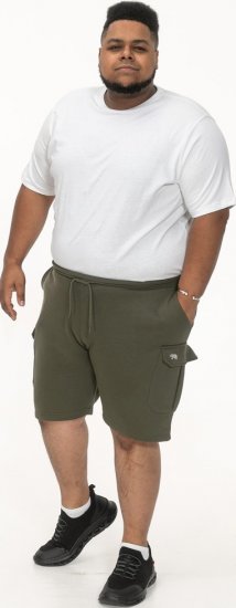 D555 Wigan 1 Elasticated Waist Fleece Cargo Shorts Khaki - Sporta bikses un šorti - Sporta bikses un Sporta šorti - 2XL-12XL