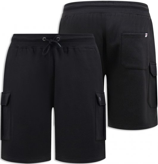 D555 Wigan 2 Elasticated Waist Fleece Cargo Shorts Black - Sporta bikses un šorti - Sporta bikses un Sporta šorti - 2XL-12XL
