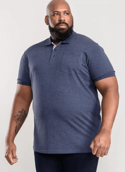 D555 Grant Polo Shirt Denim Blue - Polo krekli - Polo krekli - 2XL-8XL