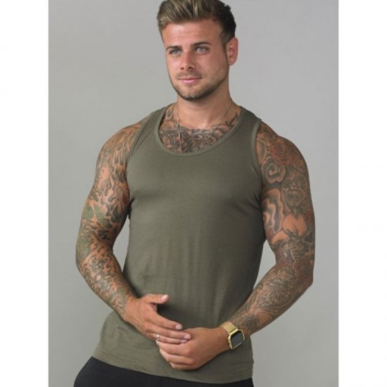 D555 Fabio Tops Bez Piedurknēm Haki - T-krekli - T-krekli - 2XL-14XL