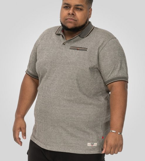 D555 Holyhead Teksturēts Polo Krekls ar Krūšu Kabatu Pelēks - Polo krekli - Polo krekli - 2XL-8XL