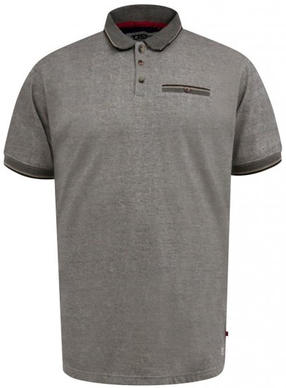 D555 Holyhead Teksturēts Polo Krekls ar Krūšu Kabatu Pelēks - Polo krekli - Polo krekli - 2XL-8XL