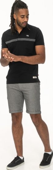 D555 Stafford Cut And Sew Embroidery Stripe Short Sleeve Polo Black - Polo krekli - Polo krekli - 2XL-8XL