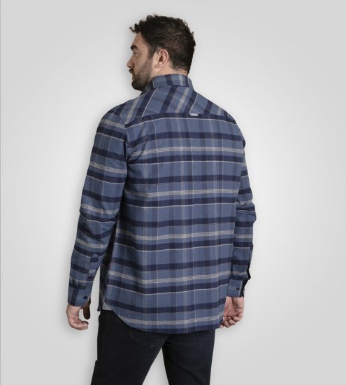 D555 Shrewsbury Long Sleeve with Chest Pocket Blue/Navy Check - Krekli - Krekli - 2XL-8XL