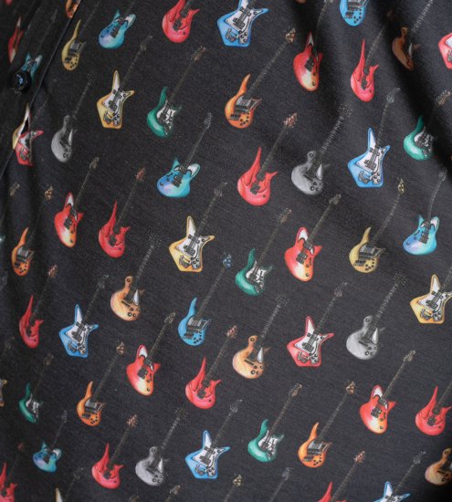 D555 Wakefield Long Sleeve AOP Guitar Printed Shirt Grey - Krekli - Krekli - 2XL-8XL