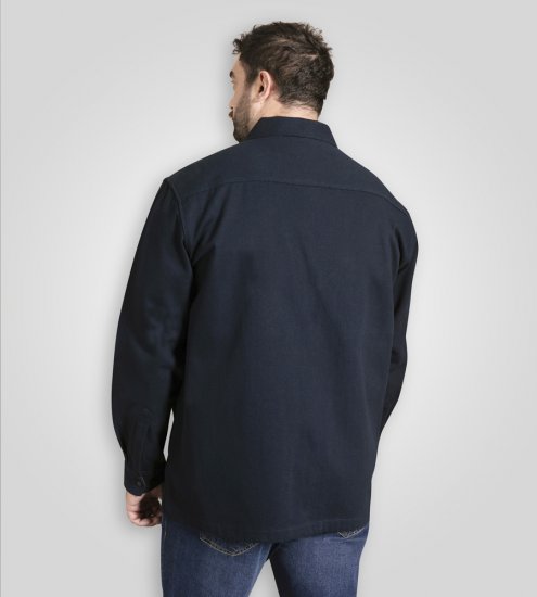 D555 Cleveley Long Sleeve Heavy Shacket Overshirt Navy - Krekli - Krekli - 2XL-8XL
