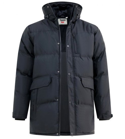 D555 Wolverhampton Quilted Padded Jacket with Hood Black - Jakas & Lietus apģērbs - Jakas - 2XL-12XL