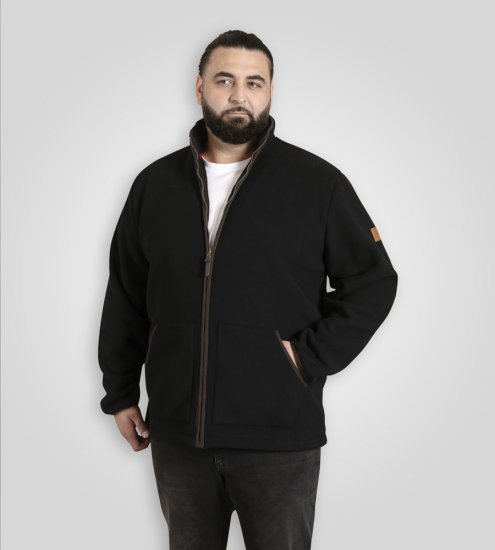 D555 Louth Micro Fleece Jacket with Sherpa Lining Black - Jakas & Lietus apģērbs - Jakas - 2XL-12XL