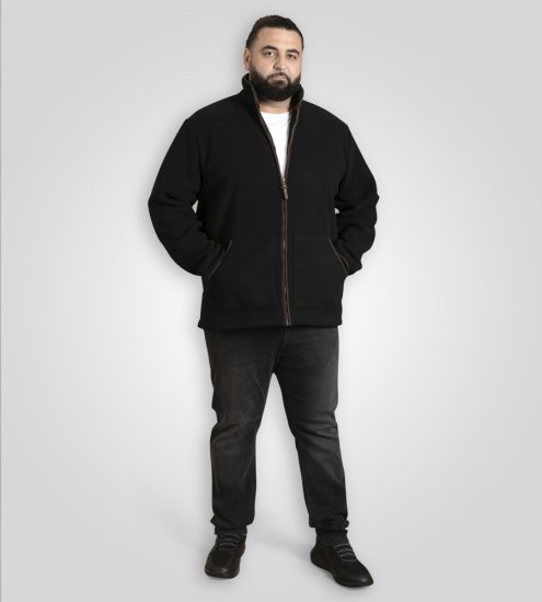 D555 Louth Micro Fleece Jacket with Sherpa Lining Black - Jakas & Lietus apģērbs - Jakas - 2XL-12XL