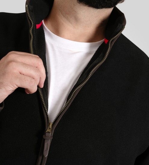D555 Louth Micro Fleece Jacket with Sherpa Lining Black - Jakas & Lietus apģērbs - Jakas - 2XL-12XL