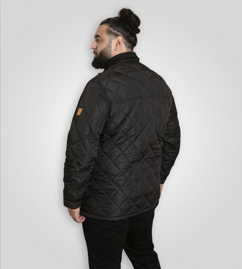 D555 Harborough Quilted Jacket with Corduroy Collar Black - Jakas & Lietus apģērbs - Jakas - 2XL-12XL