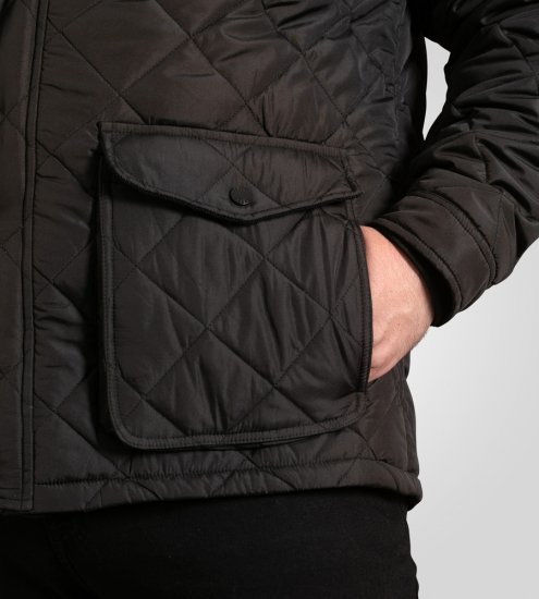 D555 Harborough Quilted Jacket with Corduroy Collar Black - Jakas & Lietus apģērbs - Jakas - 2XL-12XL