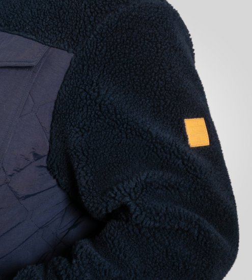 D555 Northampton Hybrid Sherpa Quilted Micro Fleece Jacket Navy - Jakas & Lietus apģērbs - Jakas - 2XL-12XL