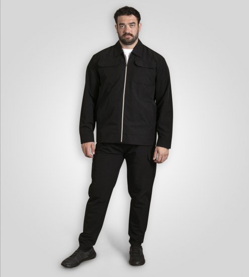 D555 Wimbledon Couture Stretch Jacket with Zipper Black TALL SIZE - Jakas & Lietus apģērbs - Jakas - 2XL-12XL