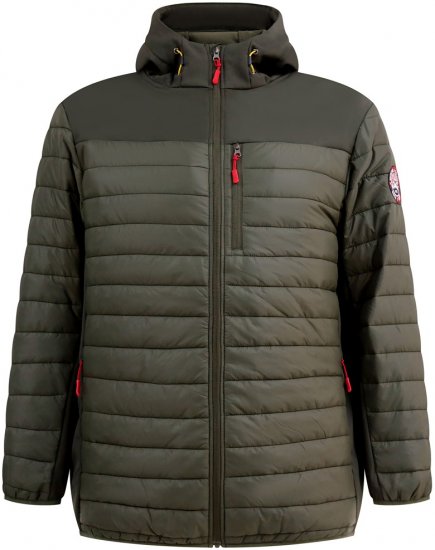 D555 Northfield hybrid soft shell stepēta jaka ar kapuci khaki - Jakas & Lietus apģērbs - Jakas - 2XL-12XL