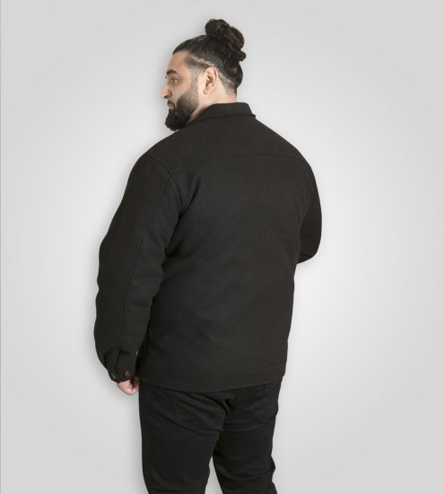 D555 Epsom Harrington Jacket with Zip Through Collared Melton Black - Jakas & Lietus apģērbs - Jakas - 2XL-12XL