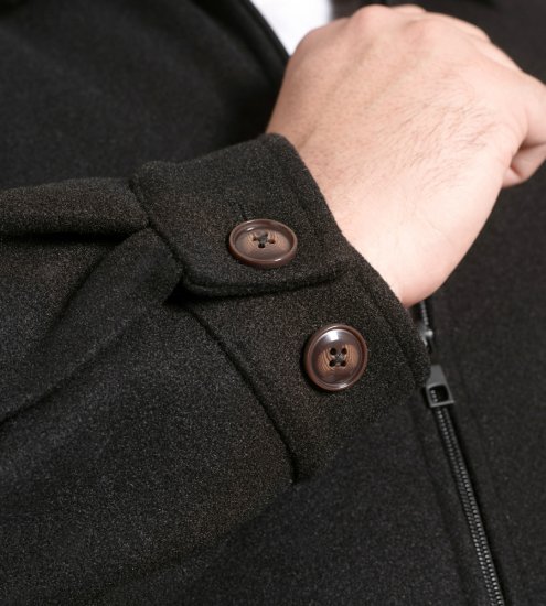 D555 Epsom Harrington Jacket with Zip Through Collared Melton Black - Jakas & Lietus apģērbs - Jakas - 2XL-12XL