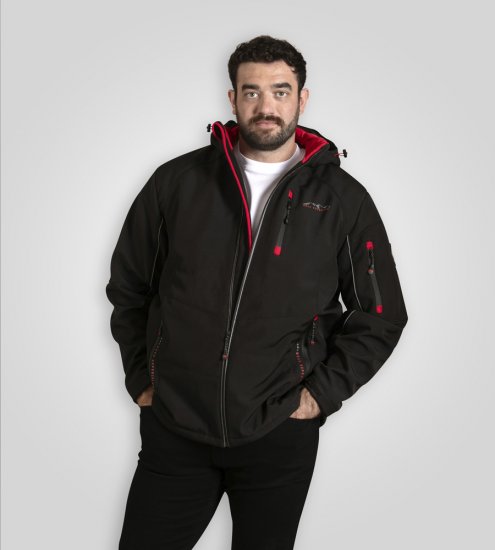 D555 Fretwell Padded Softshell Jacket with Detachable Hood Black - Jakas & Lietus apģērbs - Jakas - 2XL-12XL
