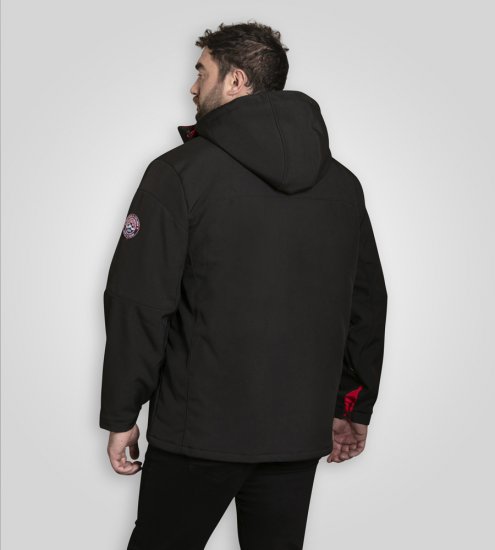 D555 Fretwell Padded Softshell Jacket with Detachable Hood Black - Jakas & Lietus apģērbs - Jakas - 2XL-12XL