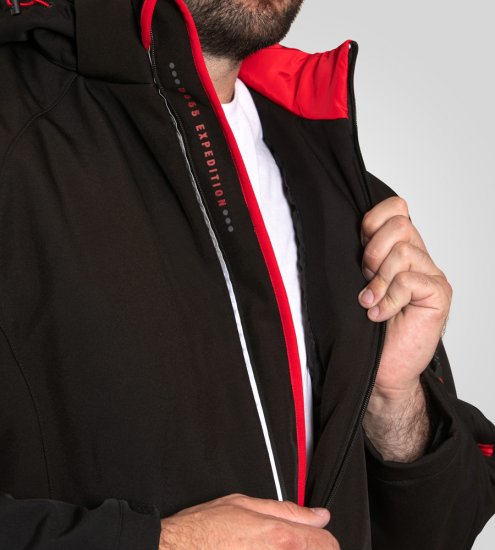 D555 Fretwell Padded Softshell Jacket with Detachable Hood Black - Jakas & Lietus apģērbs - Jakas - 2XL-12XL
