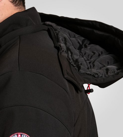 D555 Fretwell Padded Softshell Jacket with Detachable Hood Black - Jakas & Lietus apģērbs - Jakas - 2XL-12XL