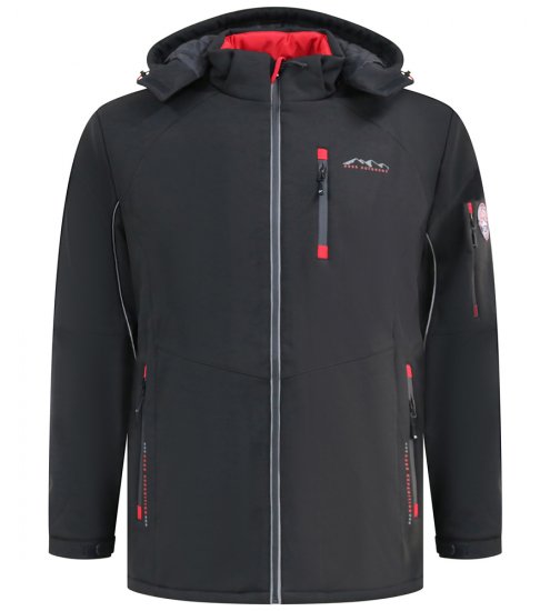 D555 Fretwell Padded Softshell Jacket with Detachable Hood Black - Jakas & Lietus apģērbs - Jakas - 2XL-12XL