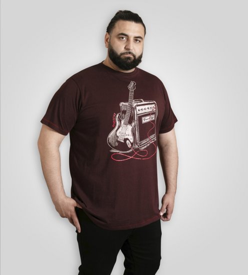 D555 Barnsley Guitar and Amp Crew Neck T-Shirt Burgundy - T-krekli - T-krekli - 2XL-14XL