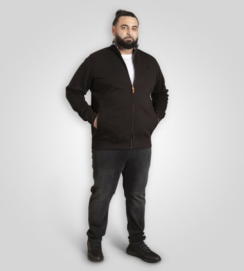 D555 Johnson Fleece Zip Through Sweatshirt with Chest Embroidery - Džemperi un džemperi ar kapuci - Džemperi - 2XL-14XL