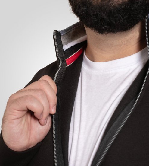 D555 Johnson Fleece Zip Through Sweatshirt with Chest Embroidery - Džemperi un džemperi ar kapuci - Džemperi - 2XL-14XL