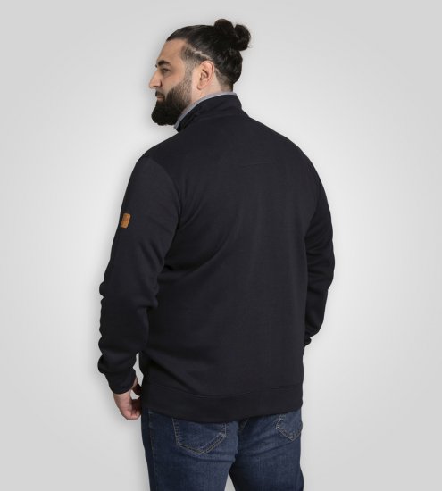 D555 Johnson Zip Through Fleece Sweatshirt with Chest Embroidery Navy - Džemperi un džemperi ar kapuci - Džemperi - 2XL-14XL