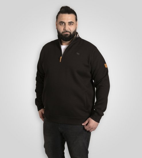 D555 Russel Fleece Sweatshirt with Chest Embroidery Black - Džemperi un džemperi ar kapuci - Džemperi - 2XL-14XL