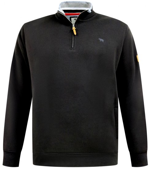 D555 Russel Fleece Sweatshirt with Chest Embroidery Black - Džemperi un džemperi ar kapuci - Džemperi - 2XL-14XL