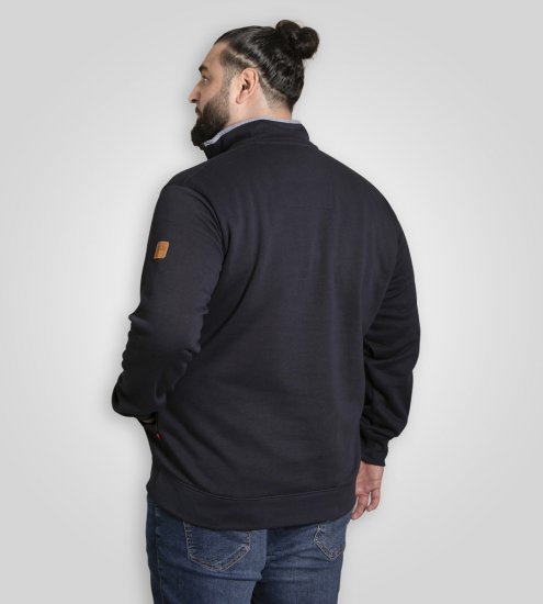 D555 Russel Zip Through Fleece Sweatshirt with Chest Embroidery Navy - Džemperi un džemperi ar kapuci - Džemperi - 2XL-14XL