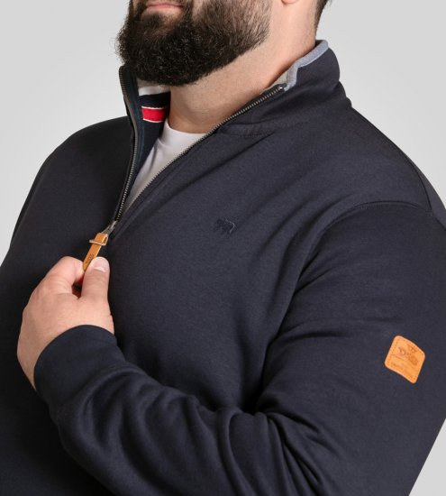 D555 Russel Zip Through Fleece Sweatshirt with Chest Embroidery Navy - Džemperi un džemperi ar kapuci - Džemperi - 2XL-14XL