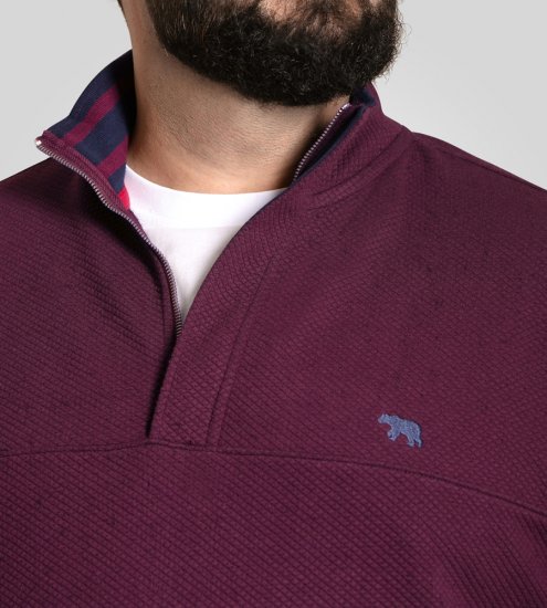 D555 Lancaster Stepēts Džemperis Bordo - Džemperi un džemperi ar kapuci - Džemperi - 2XL-14XL