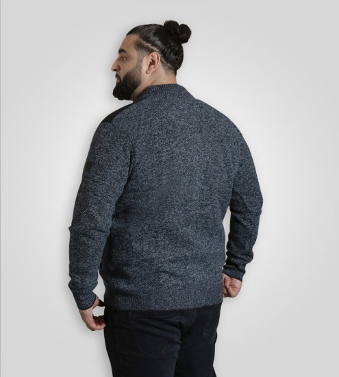 D555 Dereham 1 Adīta Jaka ar Rāvējslēdzēju un Oderi Tumši Zila - Džemperi un džemperi ar kapuci - Džemperi - 2XL-14XL