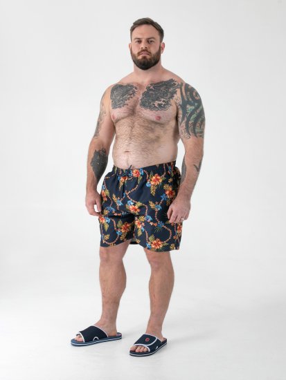 D555 Dawson AO Peldšorti ar Havaju Rakstu Tumši Zils - Apakšveļa un peldšorti - Apakšveļa - 2XL-8XL