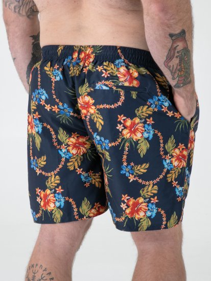 D555 Dawson AO Peldšorti ar Havaju Rakstu Tumši Zils - Apakšveļa un peldšorti - Apakšveļa - 2XL-8XL