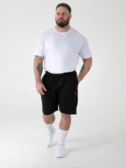 D555 Robinson 1 Fleece Cargo Šorti ar Elastīgu Jostasvietu Melns - Sporta bikses un šorti - Sporta bikses un Sporta šorti - 2XL-12XL
