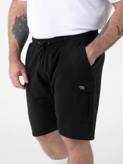 D555 Robinson 1 Fleece Cargo Šorti ar Elastīgu Jostasvietu Melns - Sporta bikses un šorti - Sporta bikses un Sporta šorti - 2XL-12XL