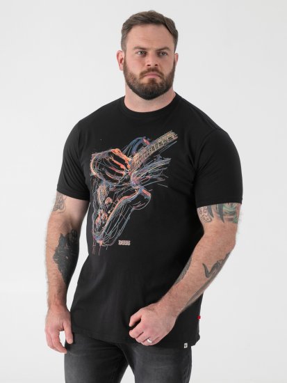 D555 Elliot T-krekls ar Daudzkrāsainu Ģitāras Apdruku - T-krekli - T-krekli - 2XL-14XL