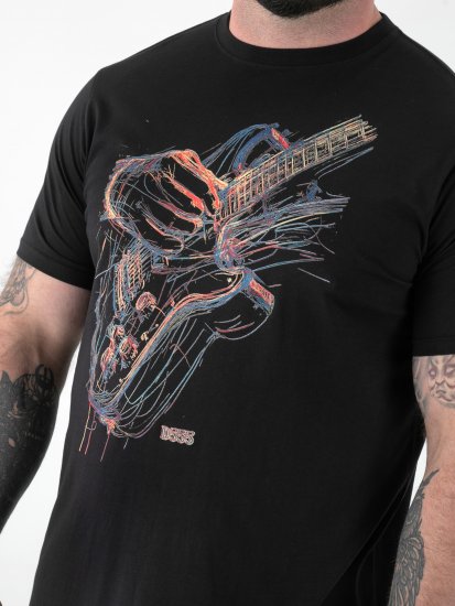 D555 Elliot T-krekls ar Daudzkrāsainu Ģitāras Apdruku - T-krekli - T-krekli - 2XL-14XL